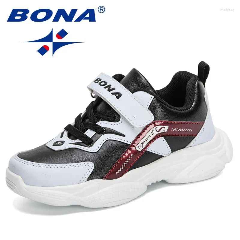 Scarpe casual BONA 2024 Designer Trendy Sport Bambini Outdoor Sneakers Bambini Traspirante Morbida Corsa Walking Ragazzi Ragazza