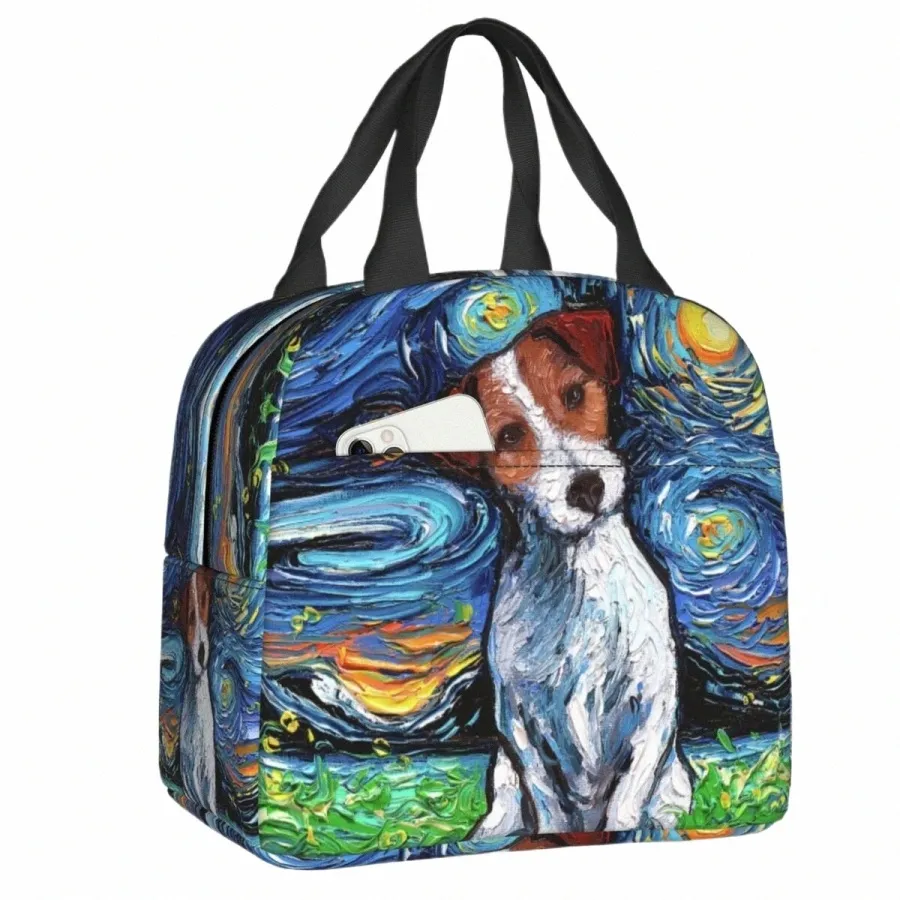 Jack Russel Terrier Sac à lunch refroidisseur thermique isolé boîte à lunch pour les femmes enfants travail école nourriture pique-nique fourre-tout Ctainer Z7vp #