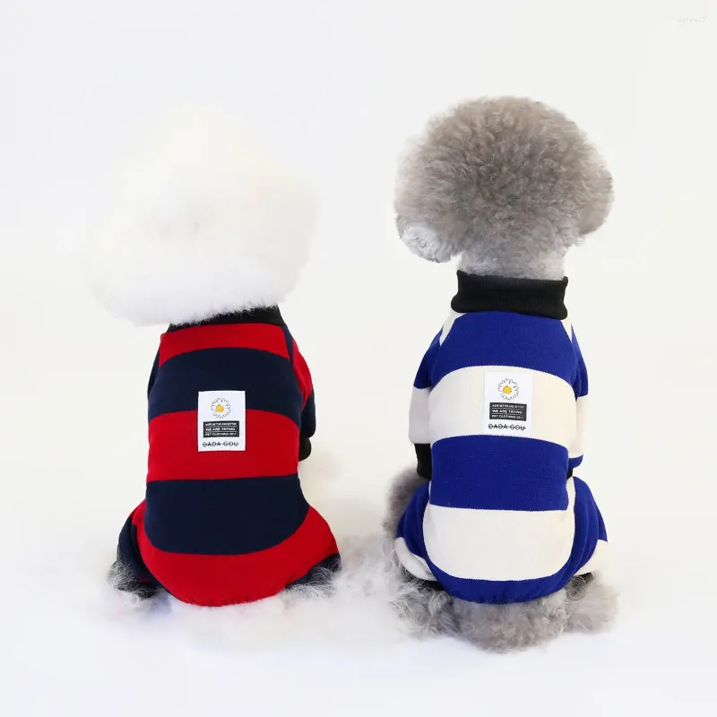 Vestuário de cachorro roupas inverno quente pet jaqueta casaco filhote de cachorro listra impressão camisa para cães pequenos médios yorkshire outfit XS-2XL