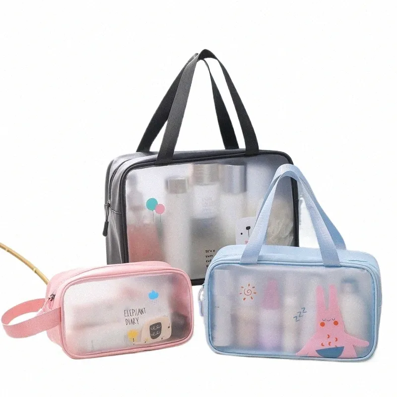 Nouveau sac de maquillage en PVC grande capacité sac transparent étanche sac de voyage en plein air aile et rangement pour pinceaux de maquillage r4zj #