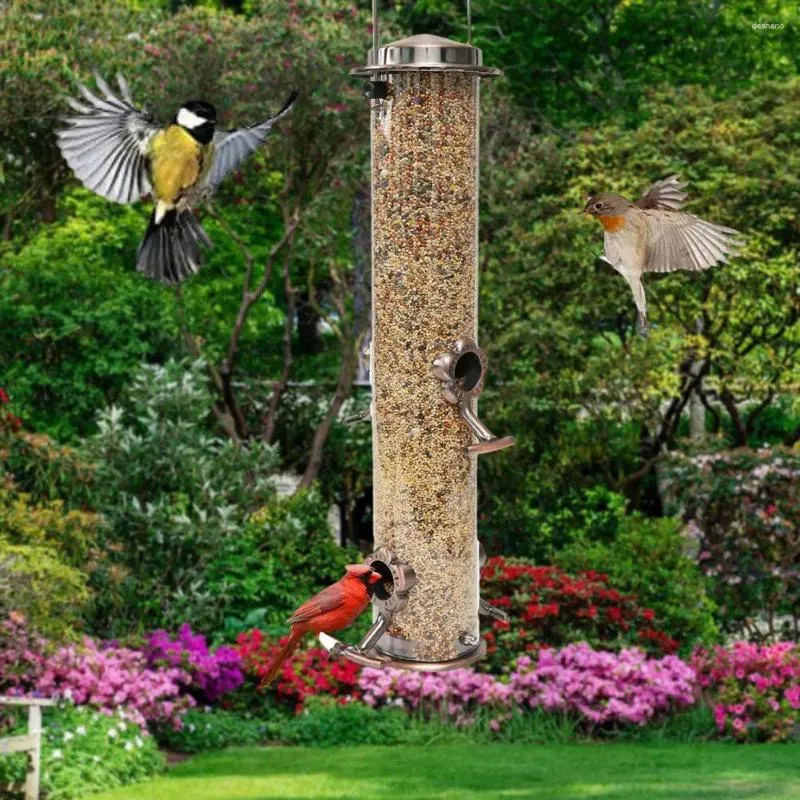 Autres fournitures d'oiseaux pour les intempéries en matière d'alimentation résistante au métal pour les intempéries pour le jardin de la cour extérieure avec quatre ports visibles