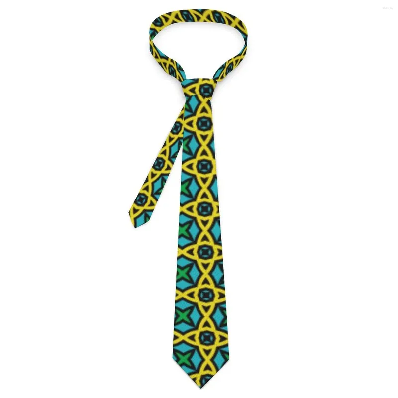 Ties cravatta da uomo cravatta colorato geo stampato cerchio astratto di cerchi di moda cool collare design per matrimoni per feste di qualità Accessori per cravatta