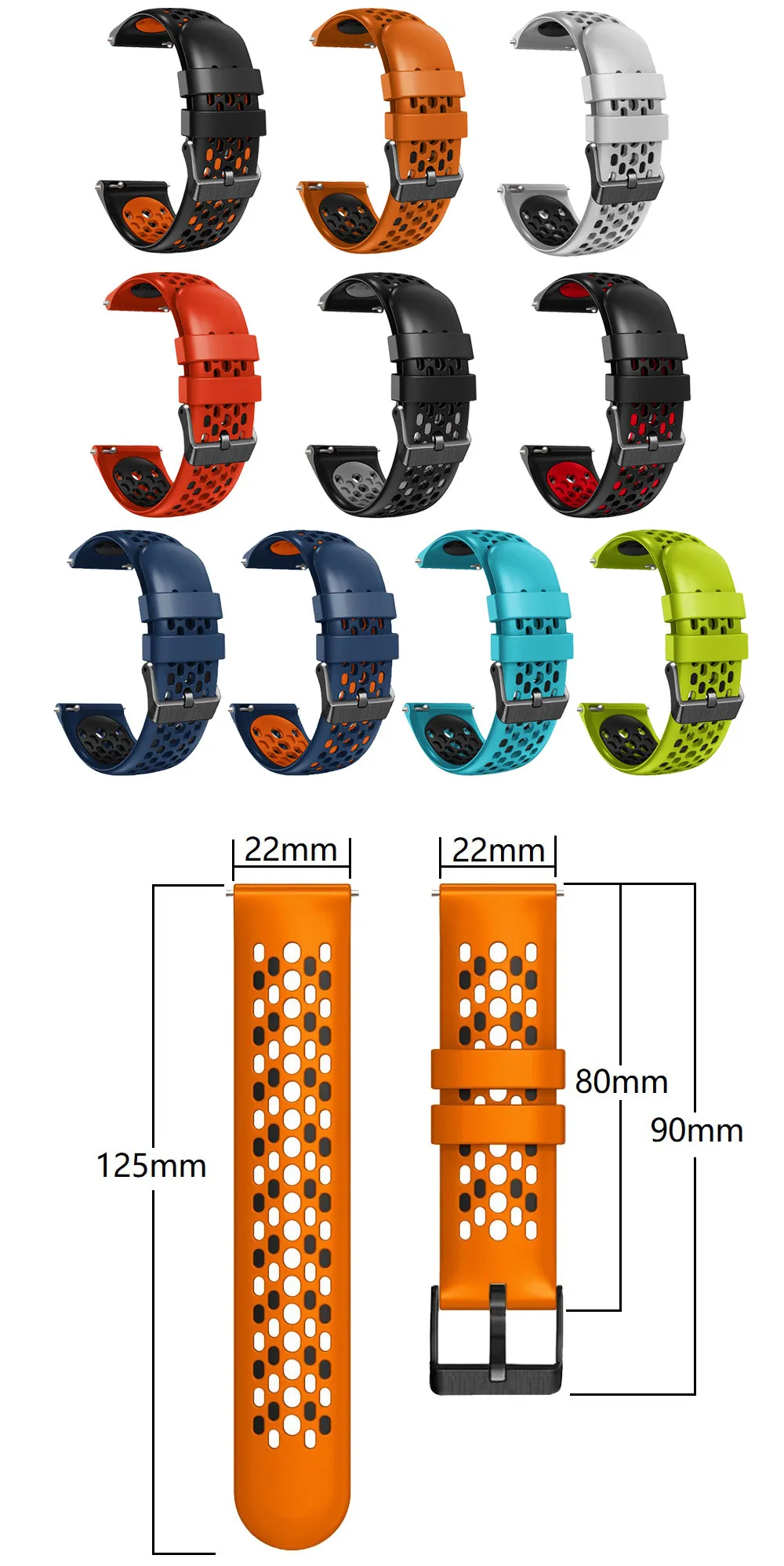 Pulseira Silicone Huawei Band 4 - Ajustável, Resistente à Água, Várias Cores
