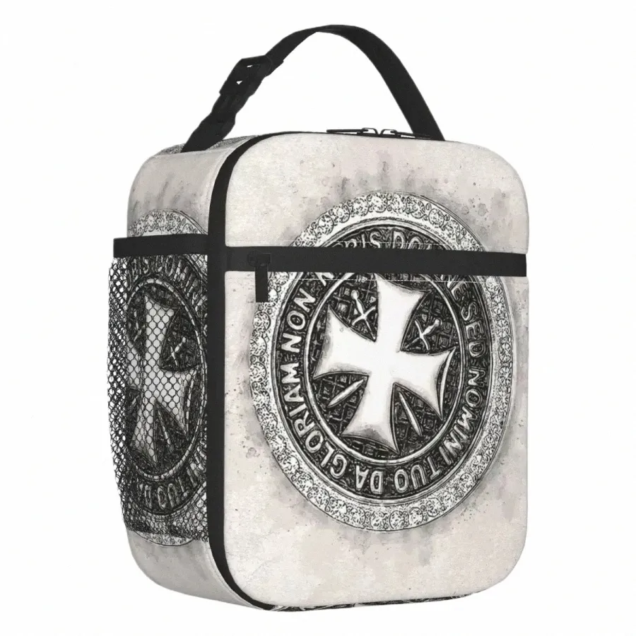 knights Templar Seal Of Hor Vr Insulated Lunch Bag Medieval Emblem Ordre Du Temple Cooler Thermal Lunch Tote Office R677#