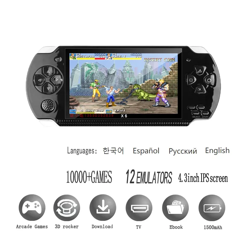 Psp 3000 X6 Console With 12 Simulators, 10000 Retro Games