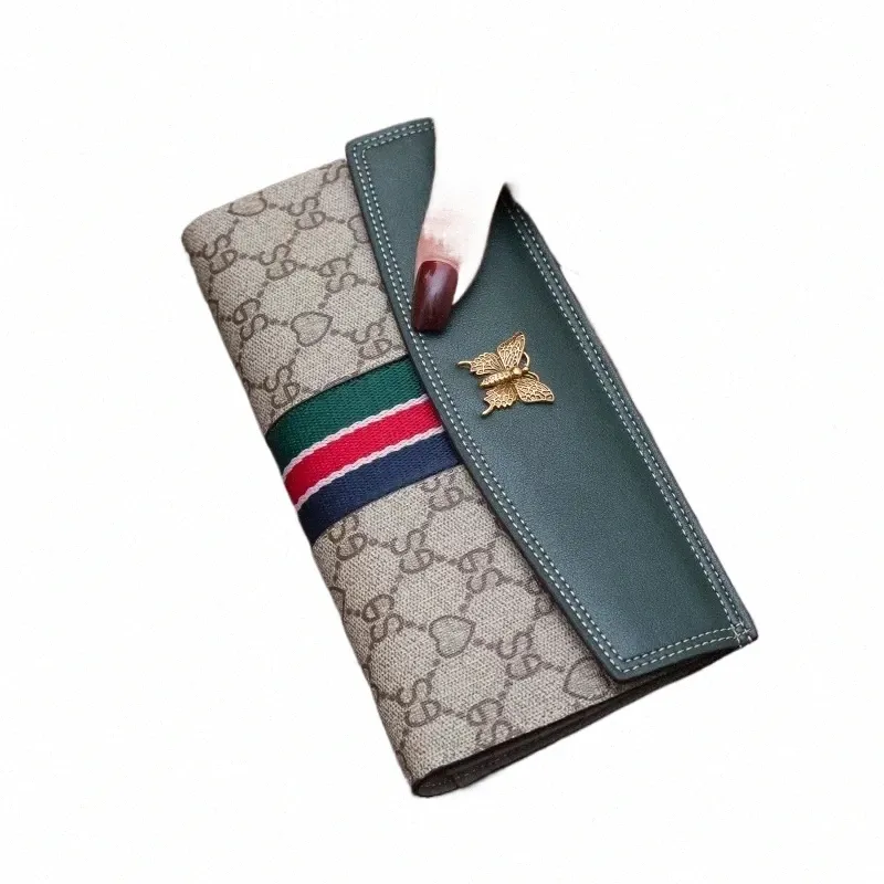 Nouveau portefeuille en cuir de haute qualité pour femmes Marque LG Petit court Multi-Card-Slot Cowhide Simple All-Match U4Ys #