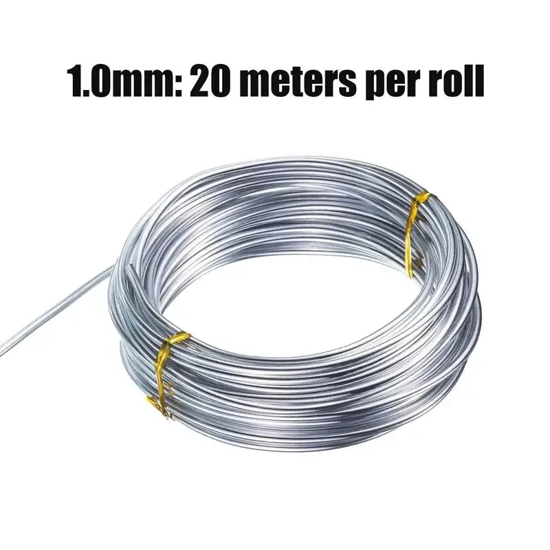 20m Alambre De Aluminio 1mm,Aluminio Alambre Manualidades,alambre De Metal Flexible,Alambre De Manualidades Rollo Alambre Hilo De Plata Aluminio,para Hacer Joyas,Hacer Coronas,Esculpir,Modelar