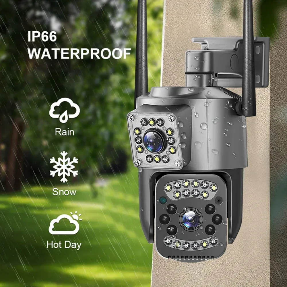 8MP 10X Zoom WiFi Dual Lens Panoramic Outdoor Waterproof Security CCTV ...