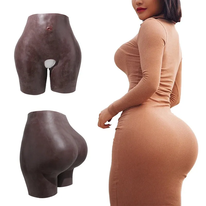 Onefeng silikonowy ulepszanie bioder Kobiety Open Crotch Spodnie sztuczne bioder Wyściełany Cosplay African Woman plus size zużycie 240323