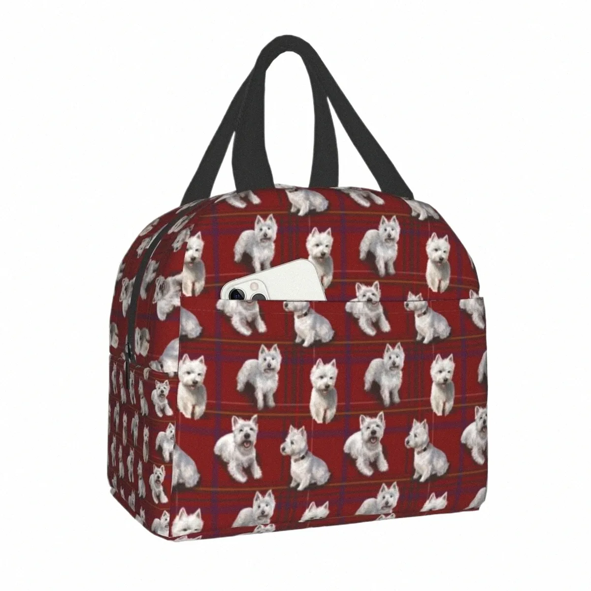 Вест-хайленд-терьер Westie Изолированные сумки для обеда для женщин Портативный холодильник для собак Термальный ланч-бокс для еды Школа Сумка для хранения пикника f4RK #