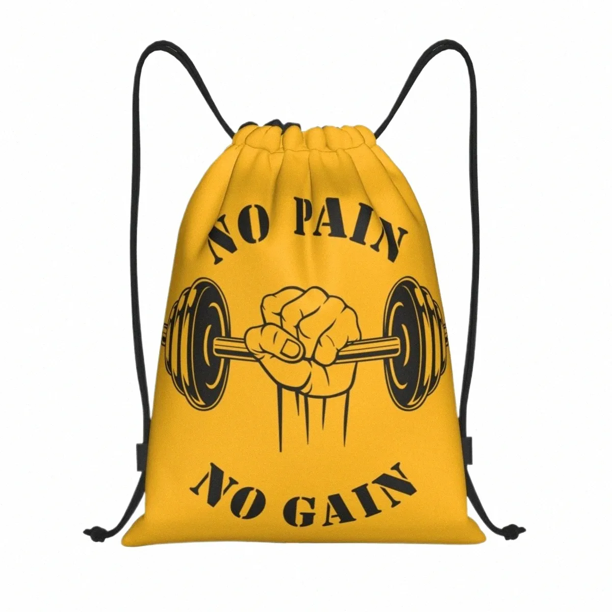 No Pain No Gain Kordelzug Tasche Männer Frauen Faltbare Gym Sport Sackpack Bodybuilding Fitn Gym Shop Rucksäcke m1ik #