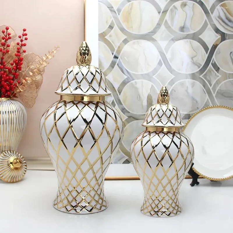 Storage Bottles Large Ceramic General Jar Home Decoration Vase Ornaments Porcelain Tabletop Decorations