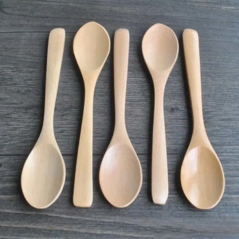 Spoons Handle Stirrer Natural Catering Dinner Cooking Teaspoon Tool Coffee Spoon Wooden Soup Kitchen