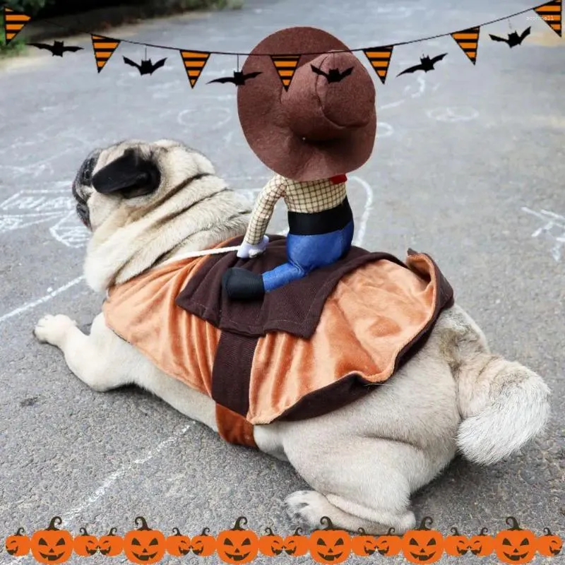 犬のアパレルペットハロウィーンのコスチューで着るのが簡単なスタイリッシュな面白いカウボーイの変身をパーティードッグに変えます