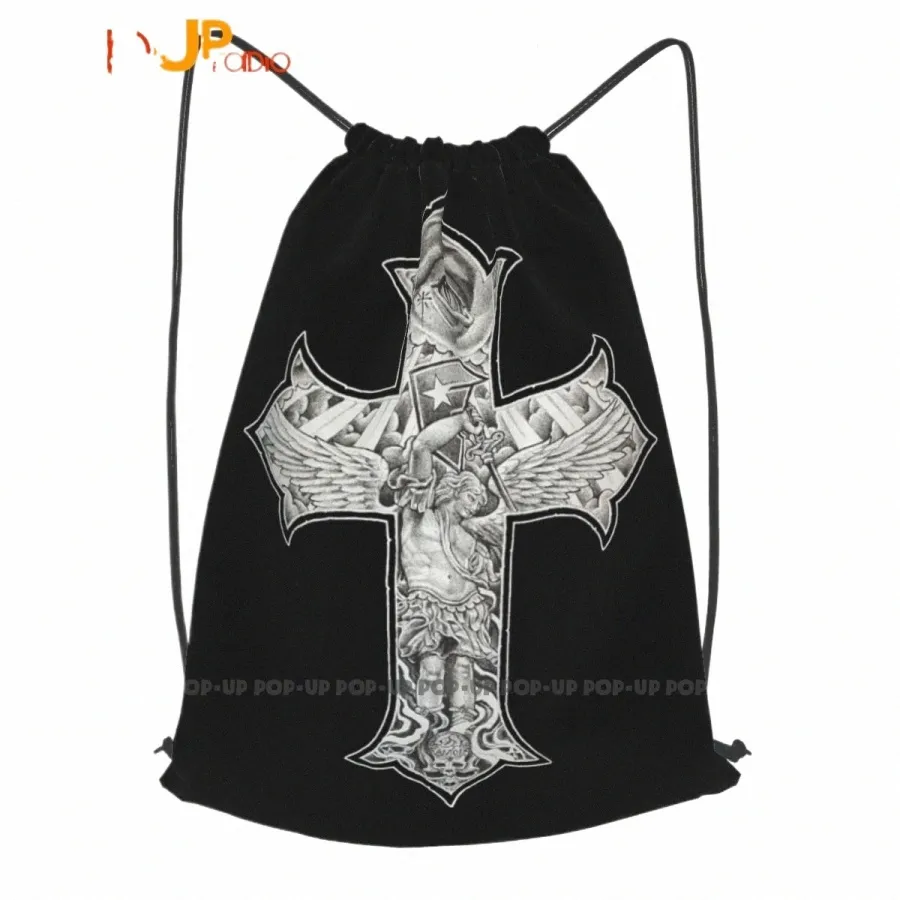 famosas estrelas Straps Franco Vescovi Tattoo Rise Above Drawstring Backpack Creative Sports Bag v5Gb #