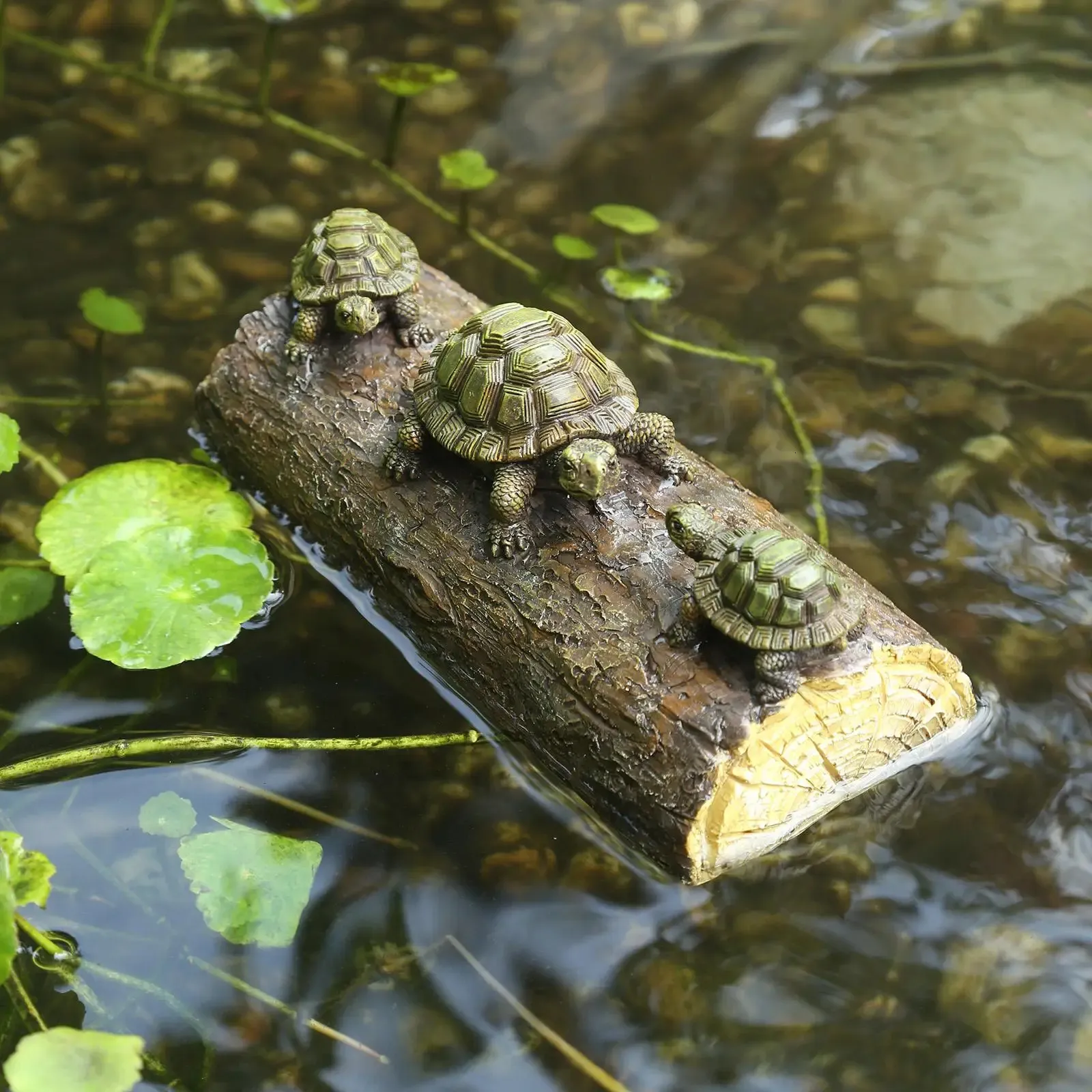 Ornement de tortue flottante à l'eau, Figurines d'animaux, Statue de jardin, accessoires Po en résine 240322