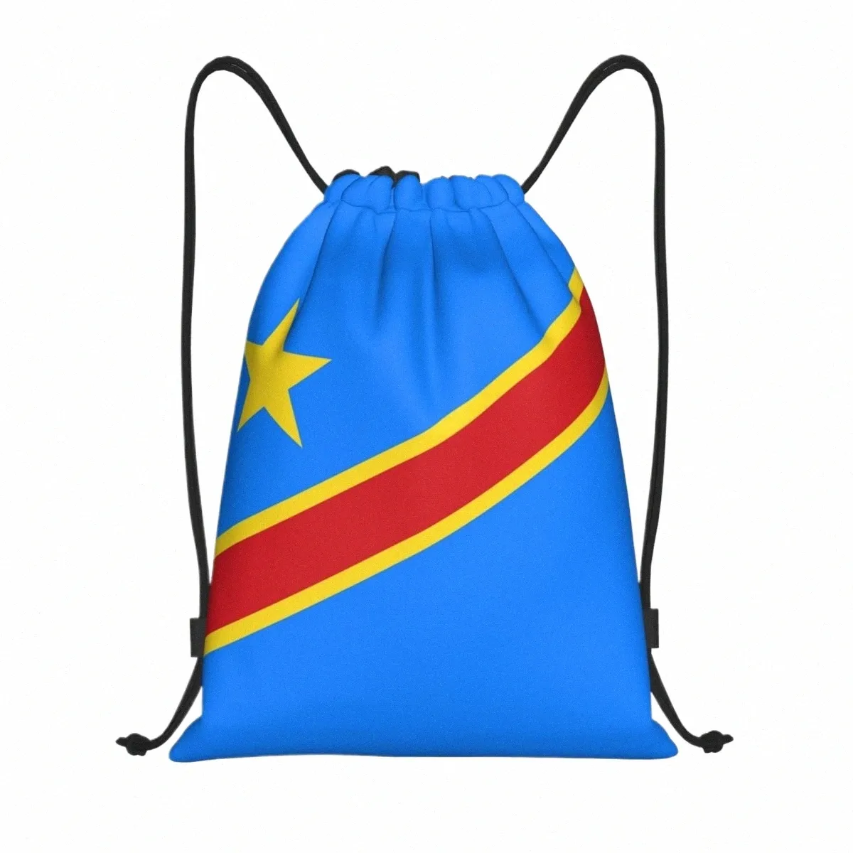 Custom Flag Of Cgo Kinshasa Сумки на шнурке для магазина Рюкзаки для йоги Женщины Мужчины Флаг Заира Спортивный тренажерный зал Sackpack 417Q #