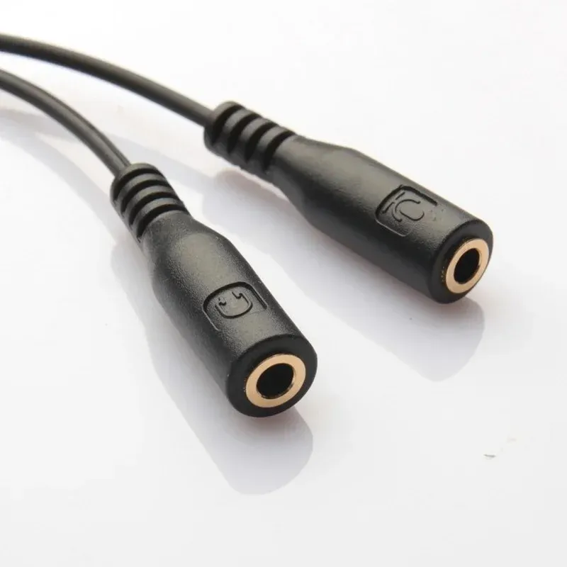 Y splitter 3,5 mm stereo ljud 1 hane till 2 kvinnlig kabel för hörlurar mikrofon mp3 mp4 plug -adapter en punkt två jack 20 cm