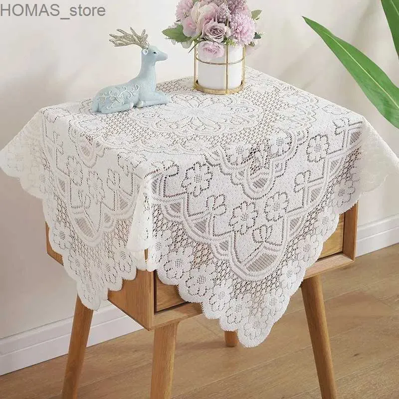 Tkanina stołowa biała koronkowa obrus stolik stół okładki weselnej dekoracje tabletopowe okładka salonu dekretop