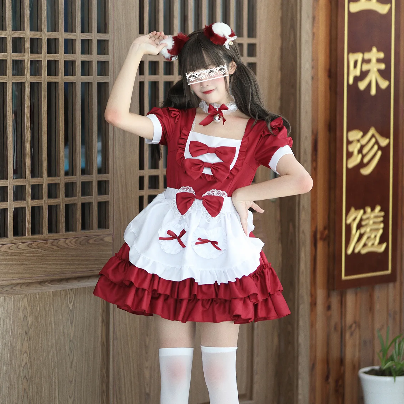Pink Maid Dress Cosplay Costume - Japanese Lolita Style Anime Outfit ...