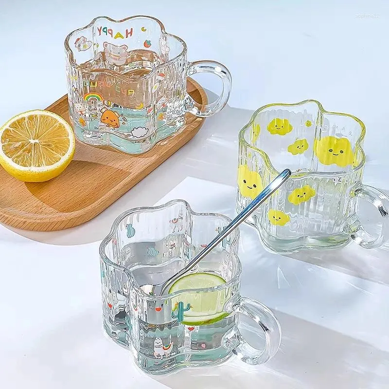 Wein Gläser Kawaii Milch Tasse Hochwertige Wolke Form Kreative Kaffeetasse Cartoon Nette Griff Wasser Hause Drink Geschenke Tassen