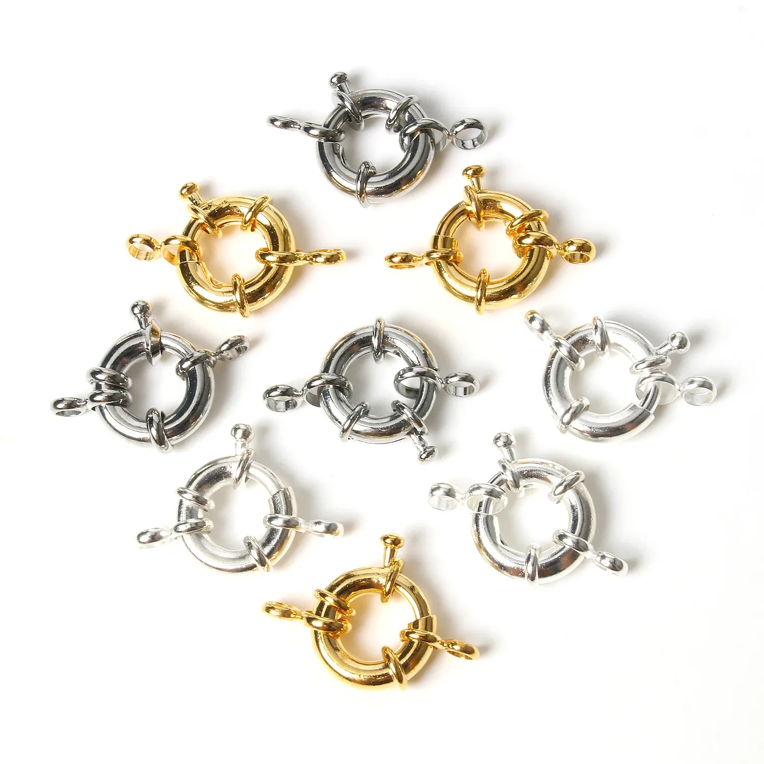 Round Spring Clasps for Jewelry Making Copper Connector 11mm 13mm 15mm ...