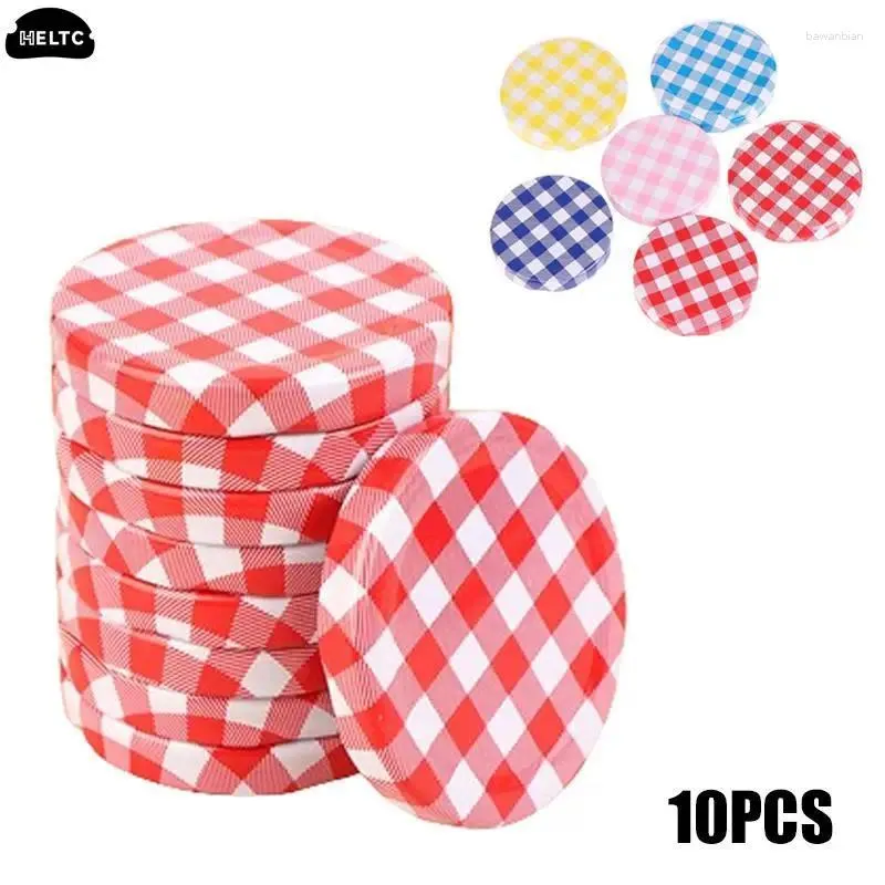 Bouteilles de stockage 10 pièces/lot pots de confiture en treillis coloré couvercles à large bouche vis torsadée bouchons pour couvercle rond en verre