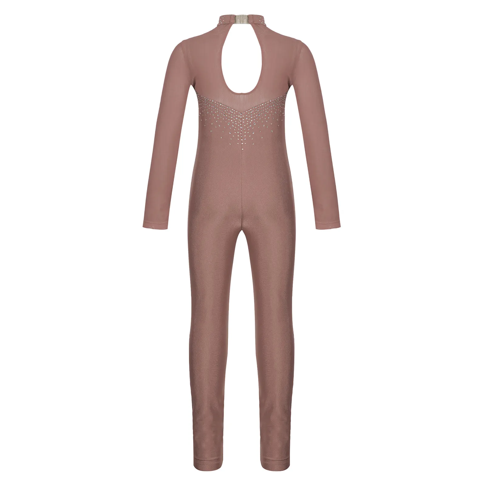 thumbnail image 2 of Kids Girls Jumpsuit Dance Costume Sheer Mesh Bodysuit For 2 of 11