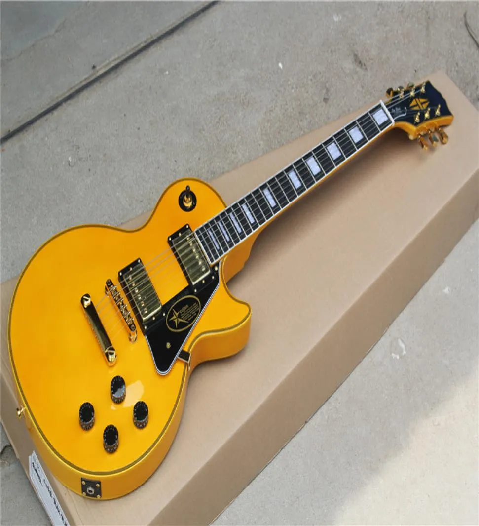 Personalizzato RANDY RHOADS Signature invecchiato bianco giallo metallo leggenda chitarra elettrica tastiera in palissandro segno inciso sul battipenna8535863