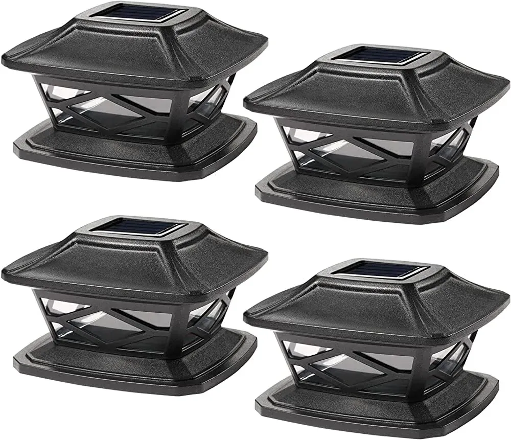 Solar Post Lights Outdoor Glass LED Fence Cap Light 2 Modes For - View #2