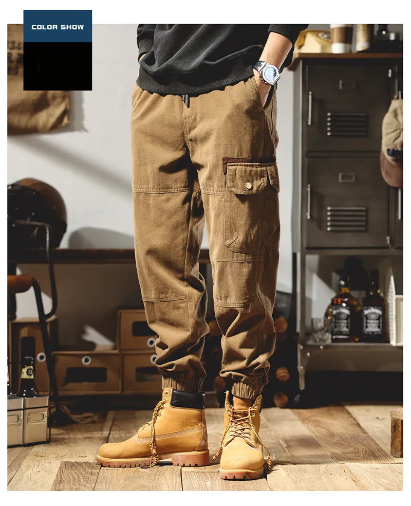 DHgate.com:American Vintage Multi-Pocket Cargo Jogger Pants