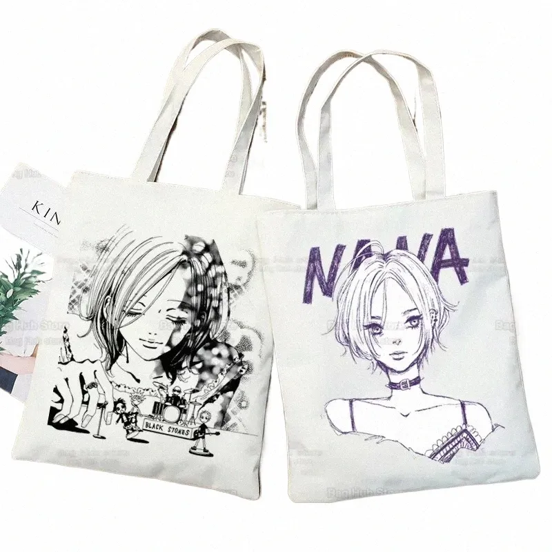 Nana Anime Black Stes NANA Osaki Vintage New Arrive Art Toile Sac Totes Simple Print Shop Sacs Vie Casual Pacakge z4OT #