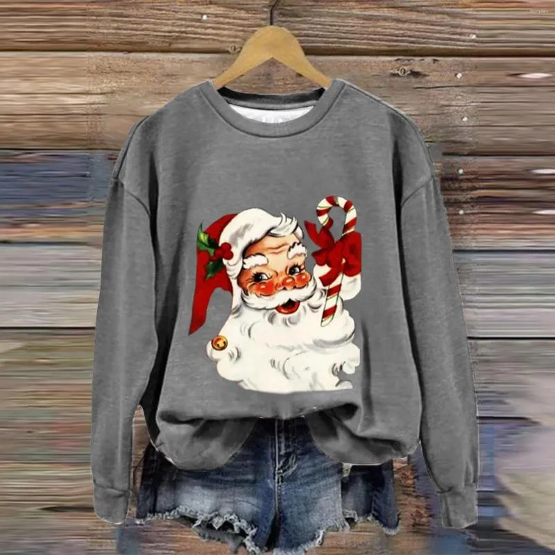 Felpe con cappuccio da donna Donna Natale Tre Babbo Natale Design personalizzato stampato Felpa con cappuccio a maniche lunghe Top da donna Completo da jogging Giacca con