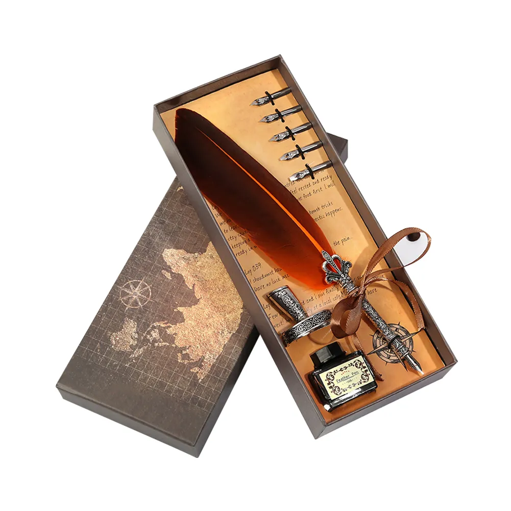 Harry Potter Merchandise Quill Pen English Calligraphy Feather Dip Quill Pen Writing Ink Set Stationery Gift Box Of 5 Nibs(black - View #5