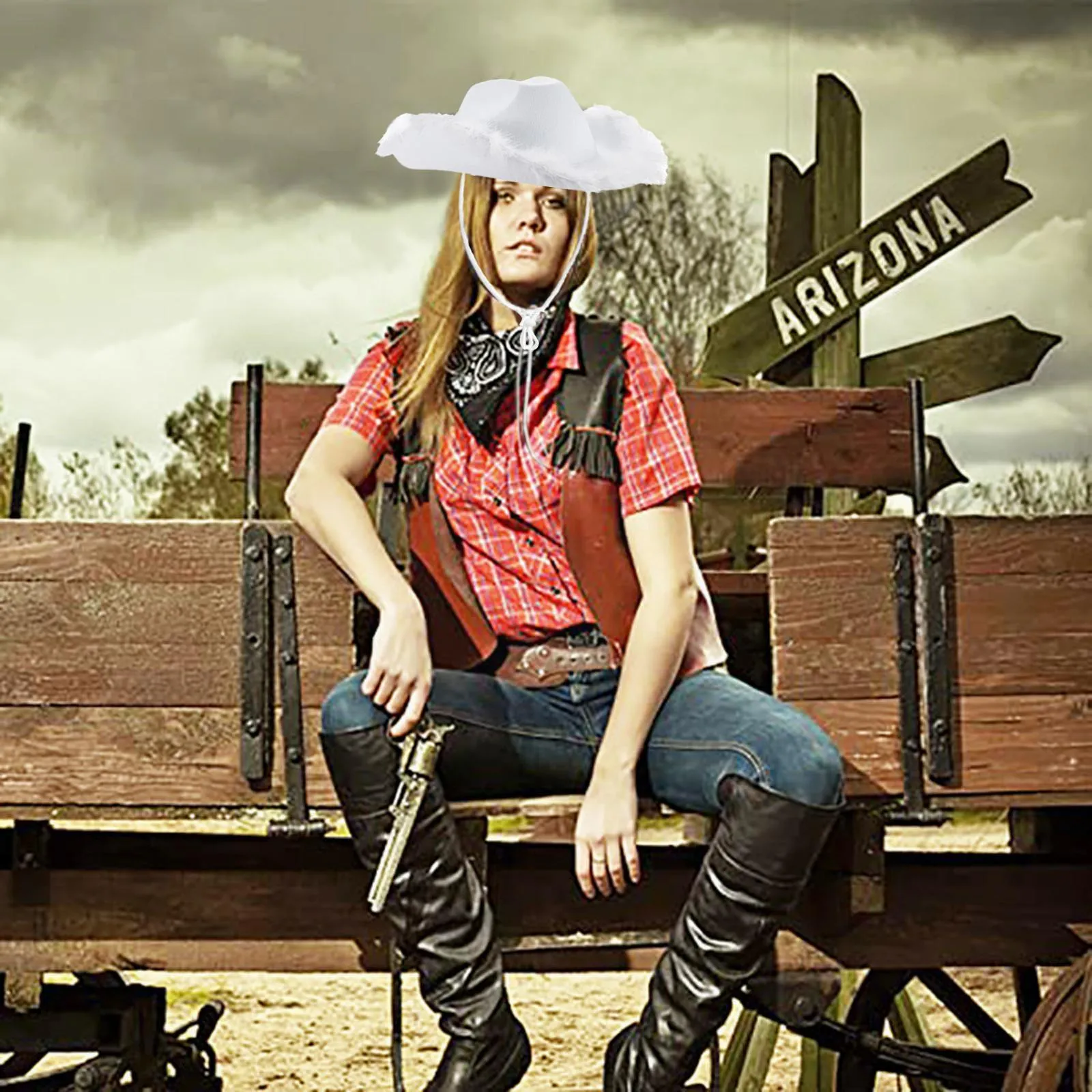 Texan Cowgirl Hat with Sequin Trim Texan Cowgirl Hat with Sequin Trim