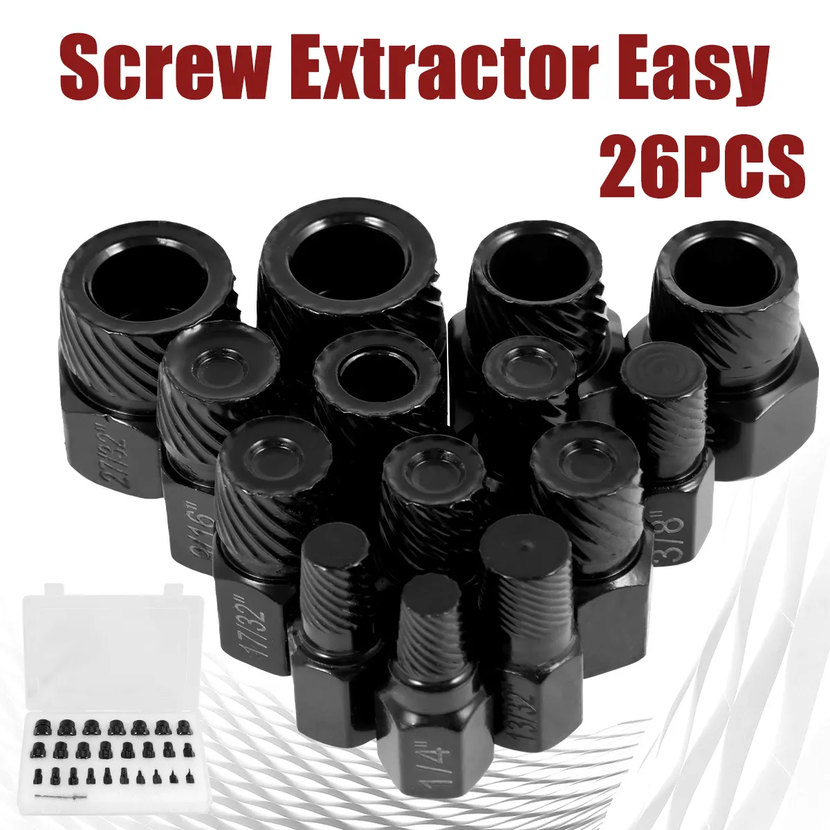 Rubik Screw Extractor Set, 4Pcs Damaged Broken Stripped Bolt Remover - View #5