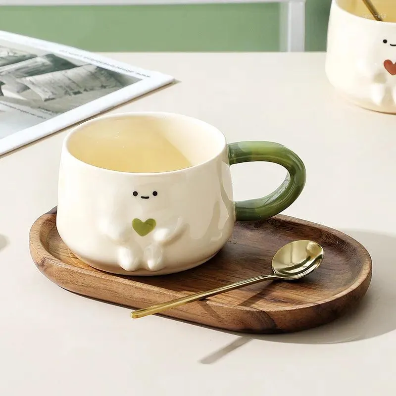 Mugs Cute Creative Office Latte Coffee Household Oatmeal Milk Breakfast Ceramic Cup Simple Couple Water Friend Gift