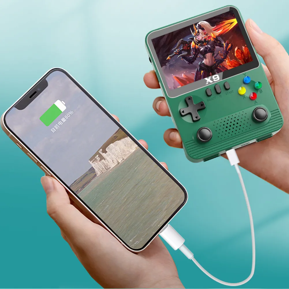 Retro Handheld Game Console: X9 IPS Screen Portable Game