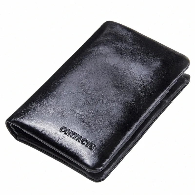 Portefeuille en cuir véritable pour hommes, cire d'huile, portefeuille court noir pour hommes, Portomee, porte-cartes, Carteira Masculina Walet i9GO #