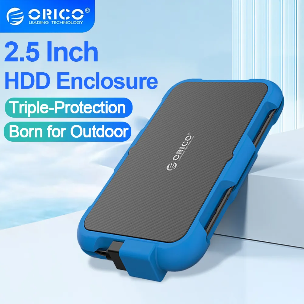 ORICO 2.5 inch HDD Enclosure Outdoor Waterproof Shockproof Dustproof Hard Disk Box SATA3.0 to USB HDD Case Support PC Laptop