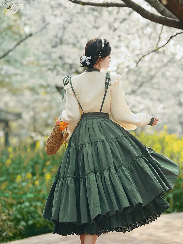 スカート MEDI LAYERED SUSPENDER I LINE SKIRT Ameri（アメリ）の「MEDI LAYERED SUSPENDER I LINE SKIRT
