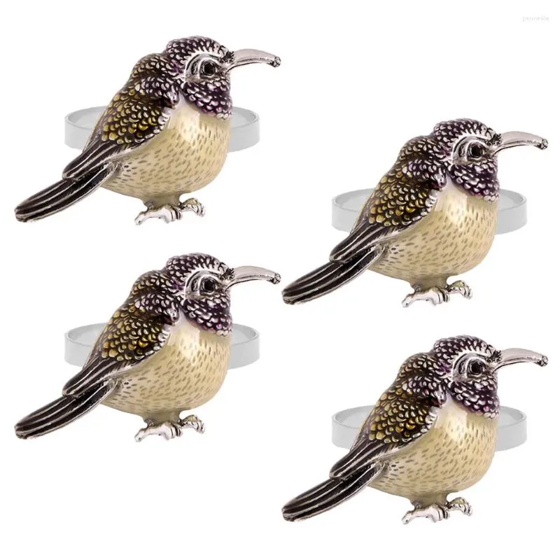 Table Cloth Napkin Ring Decorative Rings Metal Bird Decors Holder For Dining Nativity Ornament