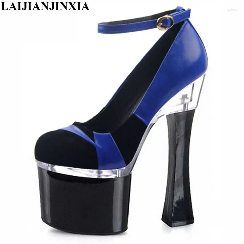 Dress Shoes LAIJIANJINXIA Sexy Women Pumps Black Platform 17cm Round Toe Spring/Autumn High Heels