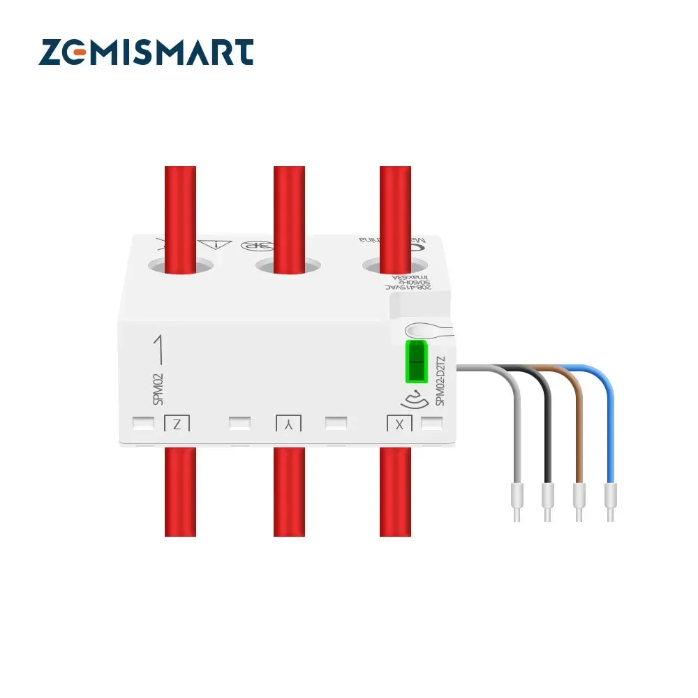 Control Zemismart Tuya Zigbee WiFi 3 Phase Energy Meter Power Monitoring Realtime Measure Consumption 63A Smart Life App Control