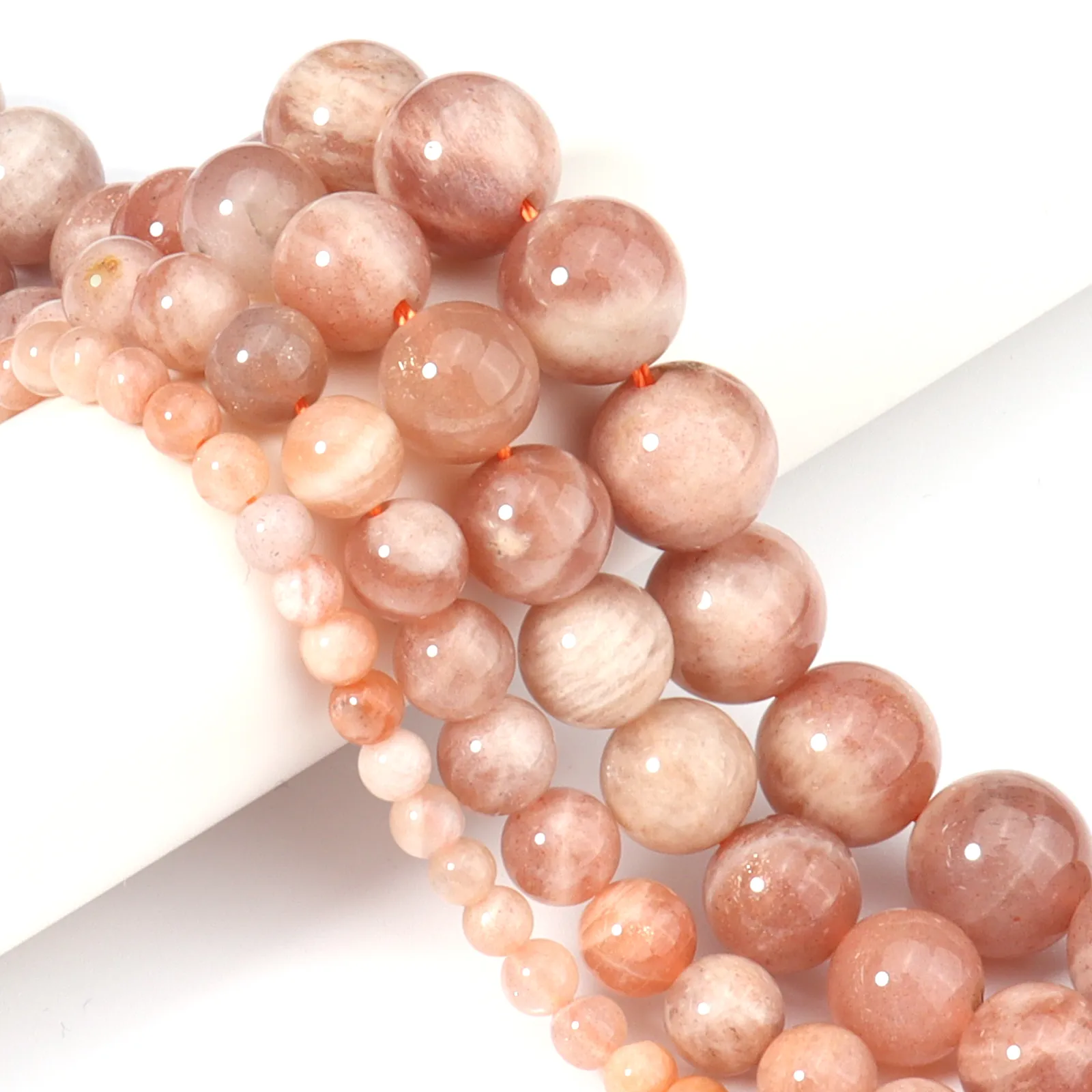 GEM-inside Natural Yellow Sunstone Faceted Round Beads – 6mm, 15" Strand, DIY Jewelry