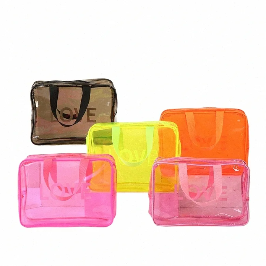 2024 Womens New Travel Clear Cosmetic Bag Transparent dragkedja Makeup Bag Organizer Box Waterproof Toalettety W Make Up Bags Case 34SC#