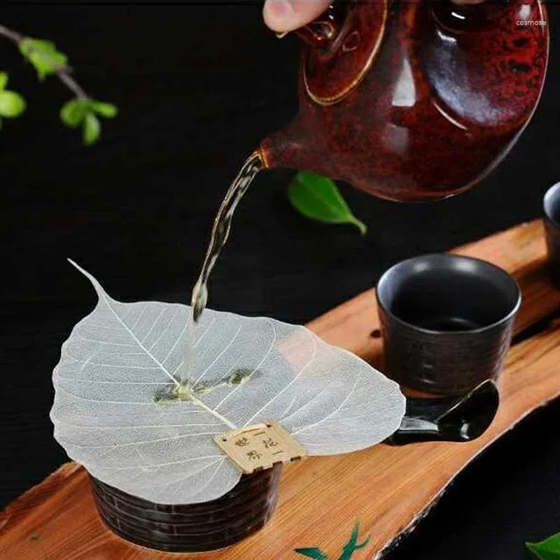 Conjuntos de utensílios de chá folhas forma filtros de chá filtro de folhas bodhi vazamento infusores acesso oco para fora a personalidade