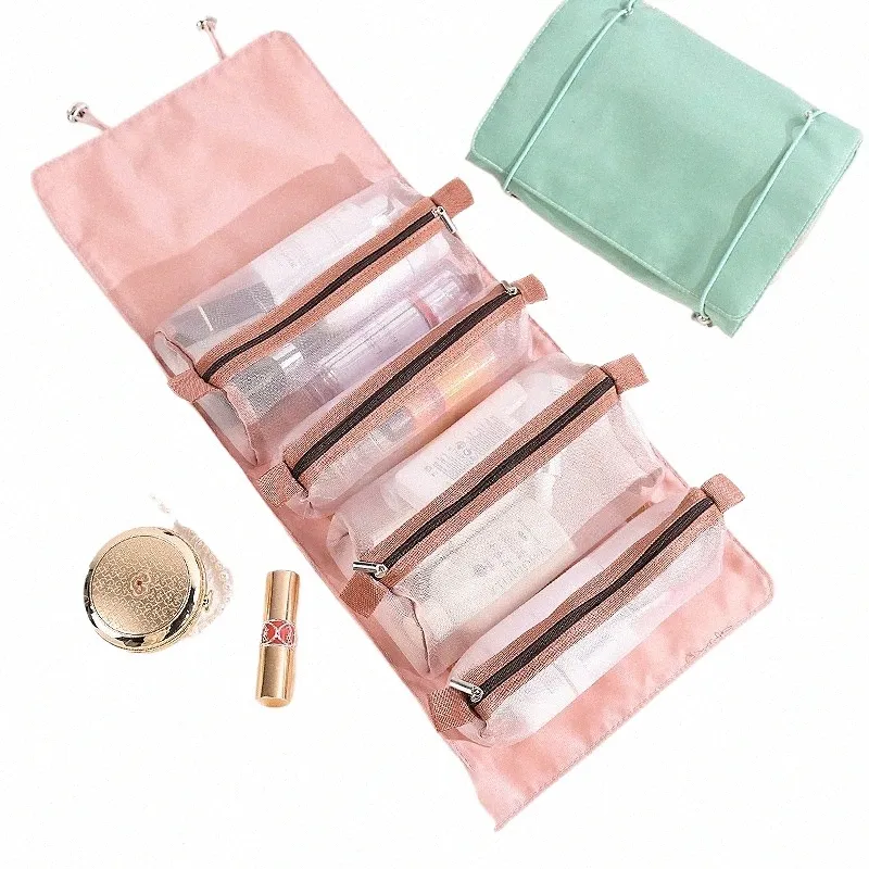 4 I 1 Travel Makeup Bag Organizer Portable Large Storage Multifunctial Organizer för resväska Top Loader W Cosmetic Bag S1me#