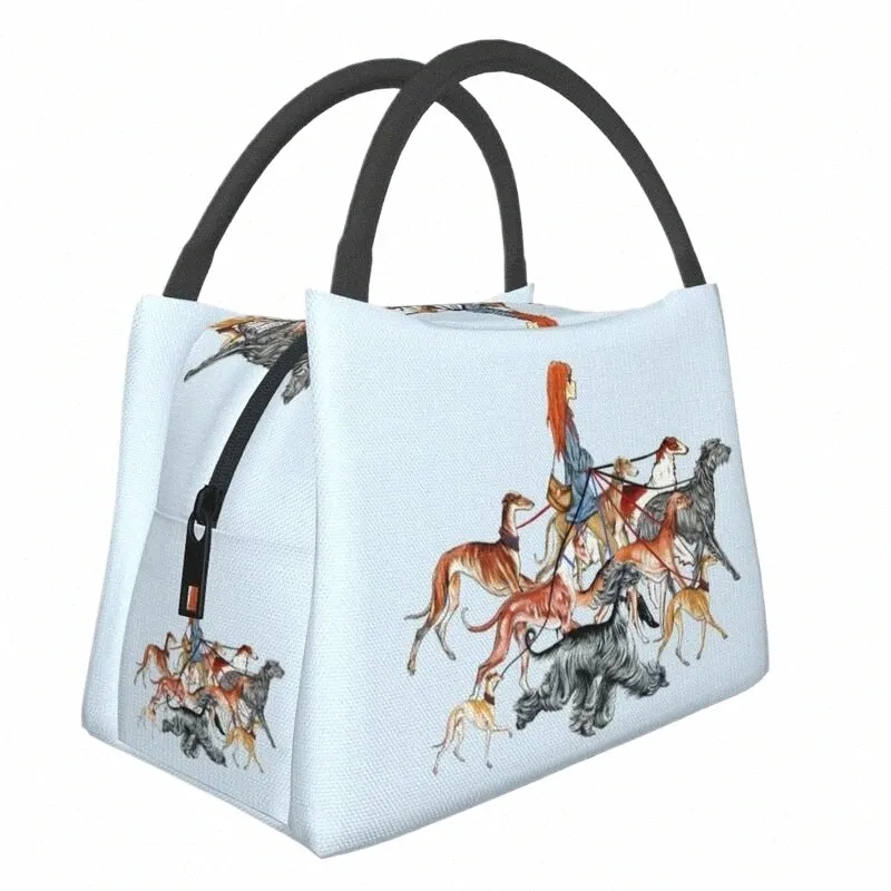 Wandelen De Sighthounds Geïsoleerde Lunch Draagtas voor Vrouwen Greyhound Whipppet Hond Thermische Koeler Voedsel Lunchbox Werk Reizen j7ub #