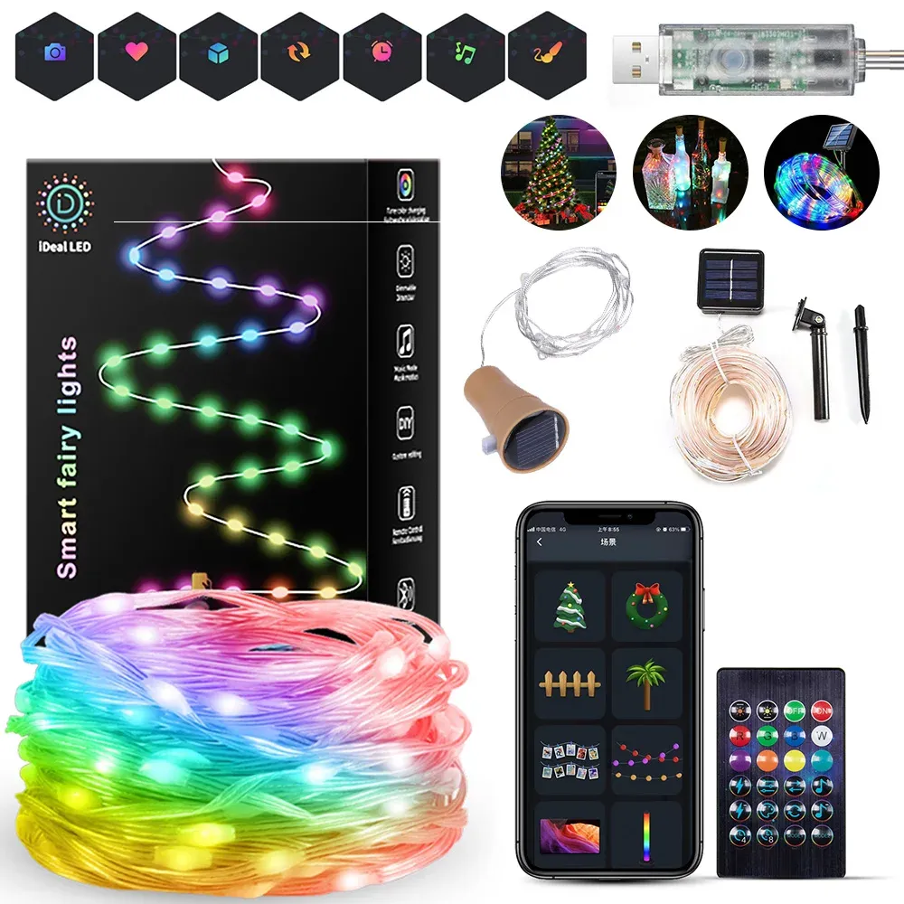 Stringmagic Interactive Led String Light 10M/20M LED Light Garland USB Magic Leather Wire String Lights for ...